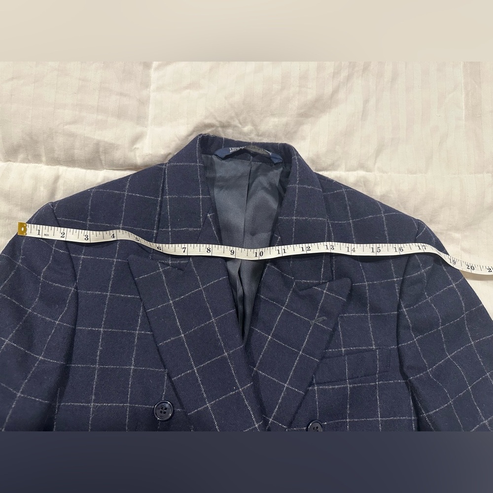 Ralph Lauren Polo double breasted navy windowpane 100% wool grandpa Blazer - Picture 7 of 10
